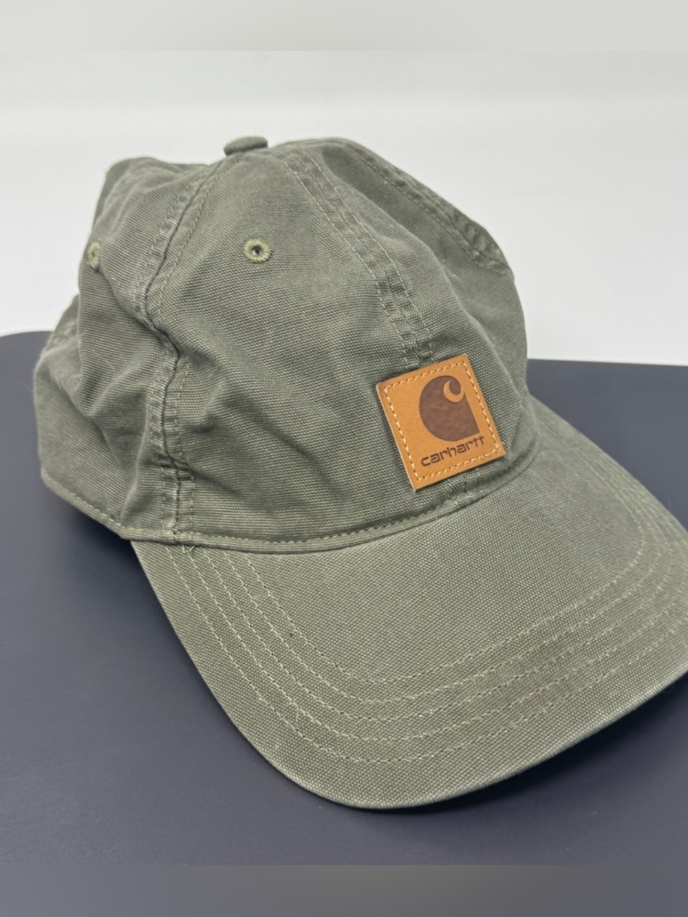 Carhartt Men's Canvas Cap Dusty Olive Green Hat Sewn logo